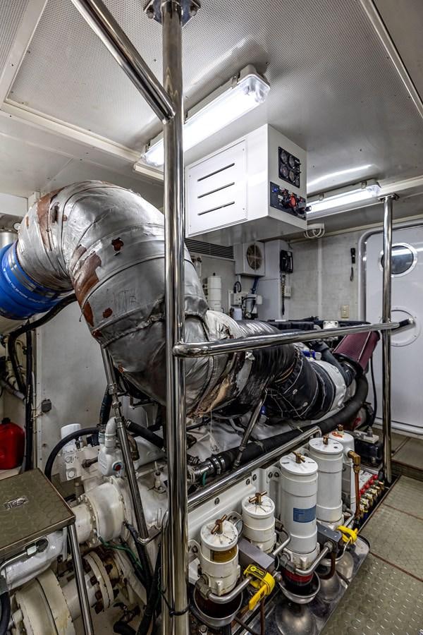 a large metal machine aboard ANNIE Yacht for Sale