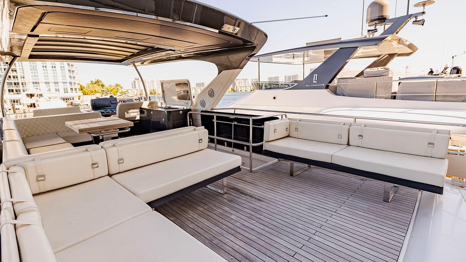 a large room with several white tanks aboard MON TON Yacht for Sale