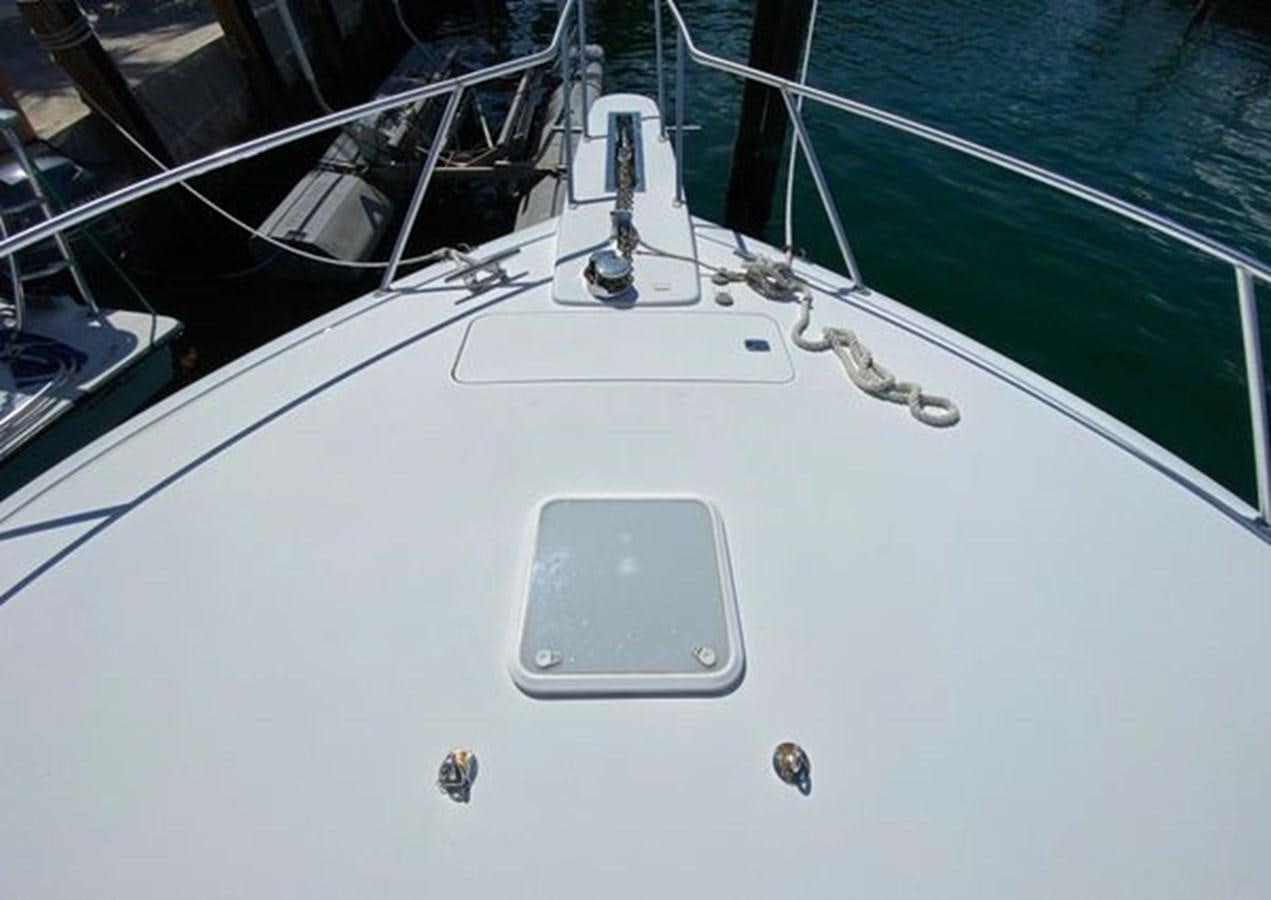 the front of a boat aboard LIKE WHAT U SEA Yacht for Sale