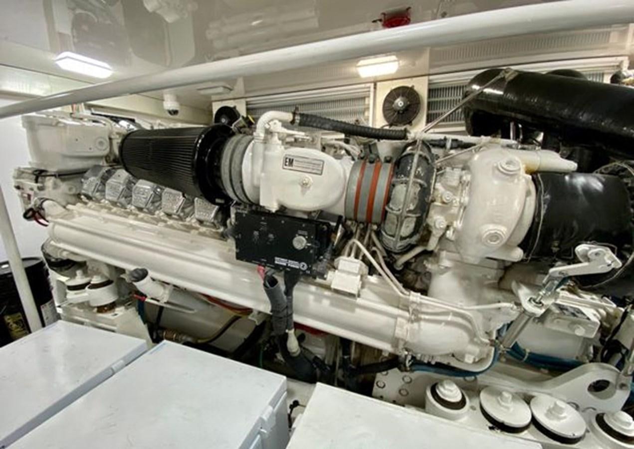 a machine with a large engine aboard LIKE WHAT U SEA Yacht for Sale