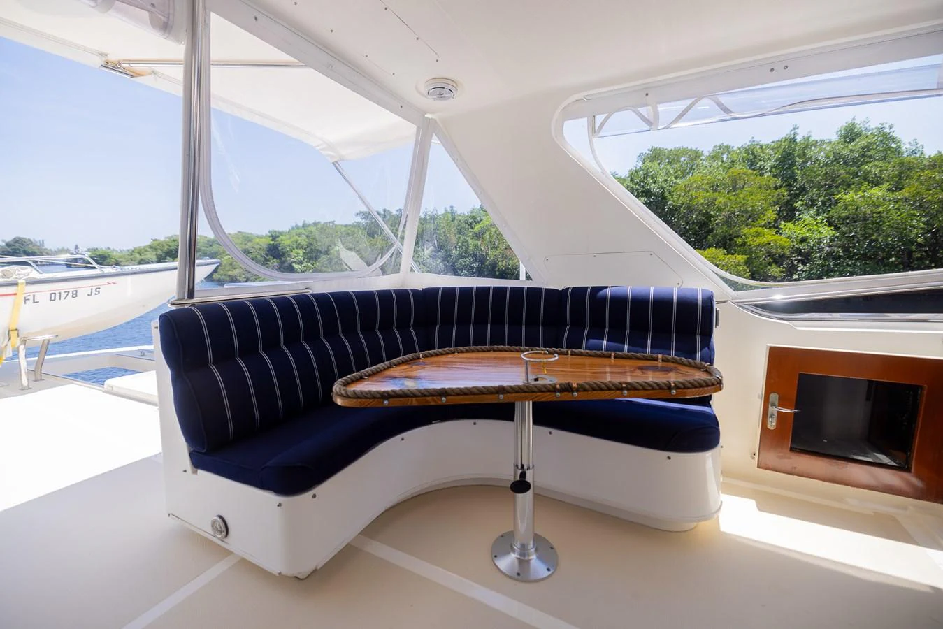 a table on a boat aboard THE GARLIC Yacht for Sale