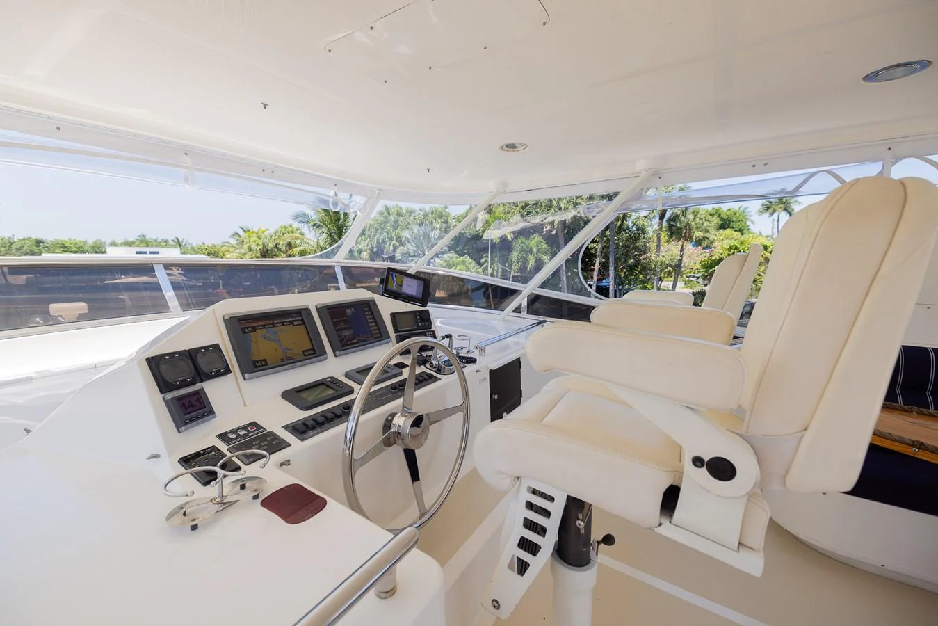 inside of a white car aboard THE GARLIC Yacht for Sale