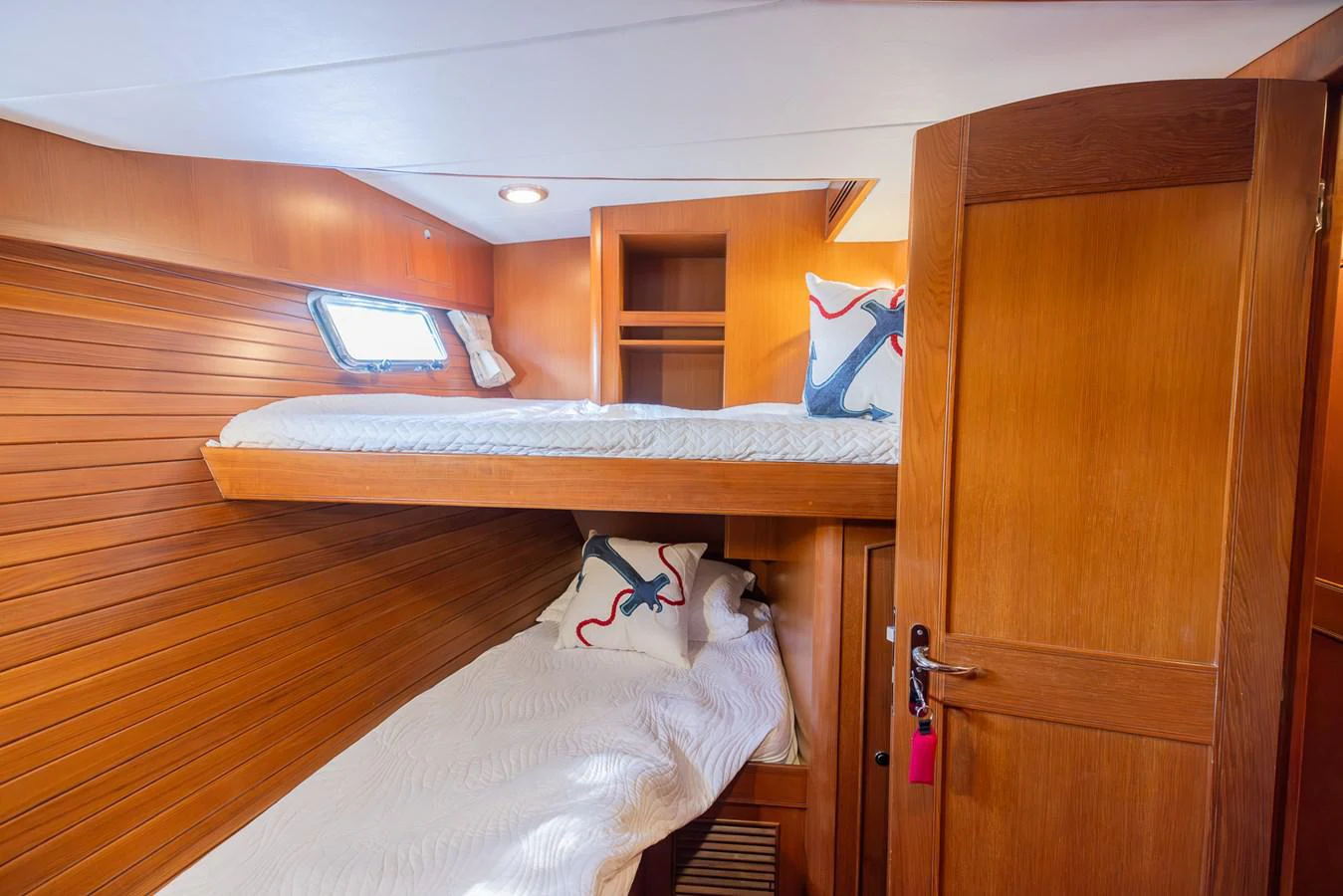 a room with bunk beds aboard THE GARLIC Yacht for Sale