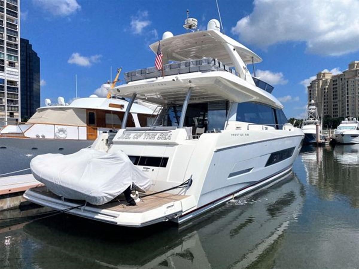 a boat in the water aboard 2016 PRESTIGE 680 FLY Yacht for Sale