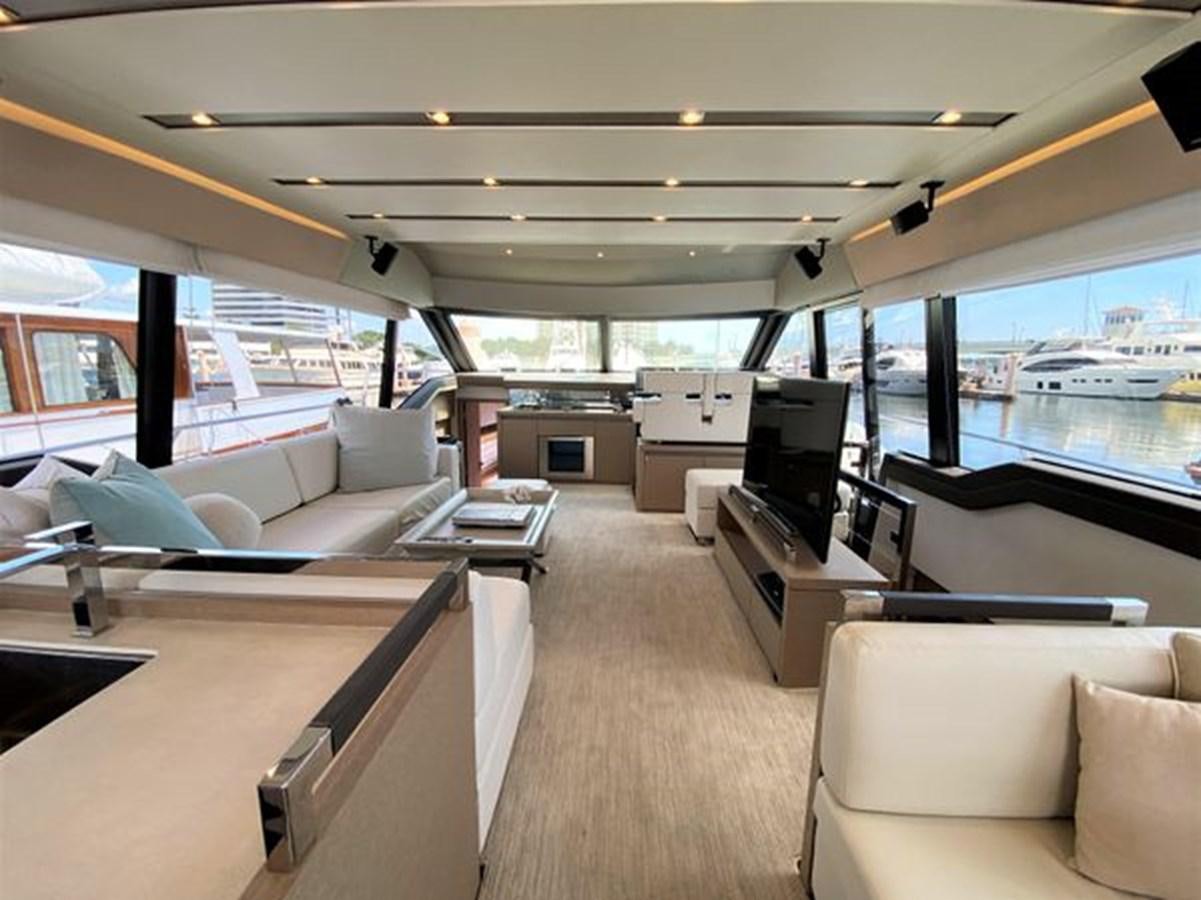 inside of a boat aboard 2016 PRESTIGE 680 FLY Yacht for Sale
