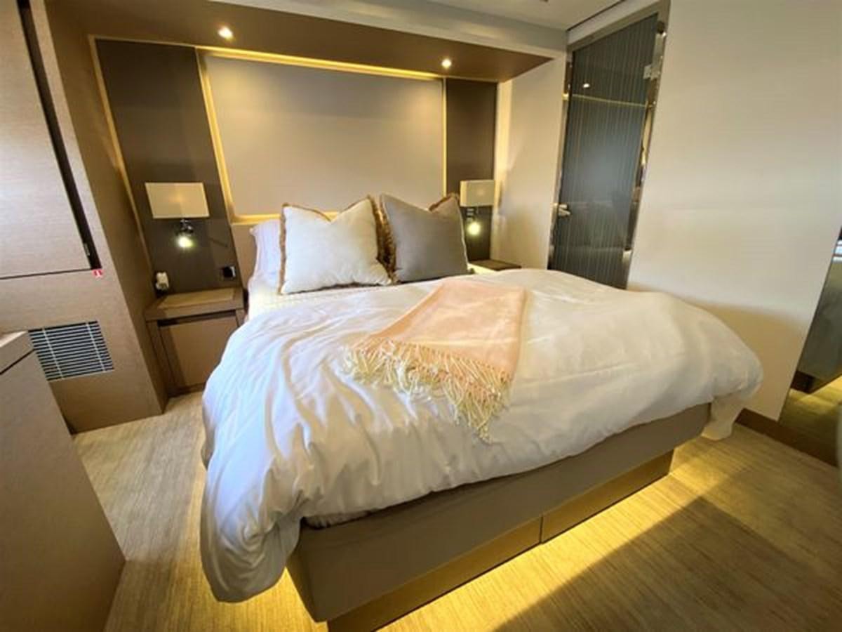 a bed in a hotel room aboard 2016 PRESTIGE 680 FLY Yacht for Sale