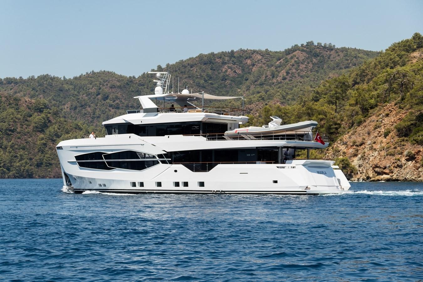 a boat on the water aboard PROJECT 105 Yacht for Sale