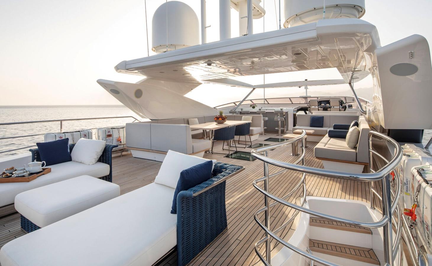 a room with a large white ceiling aboard 2018 SUNSEEKER 116 Yacht for Sale