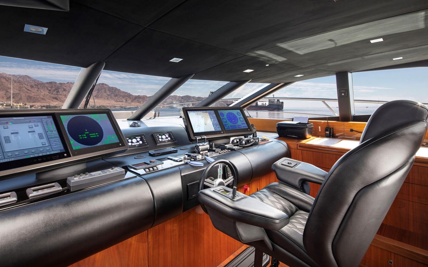 inside of a car with monitors and screens aboard 2018 SUNSEEKER 116 Yacht for Sale