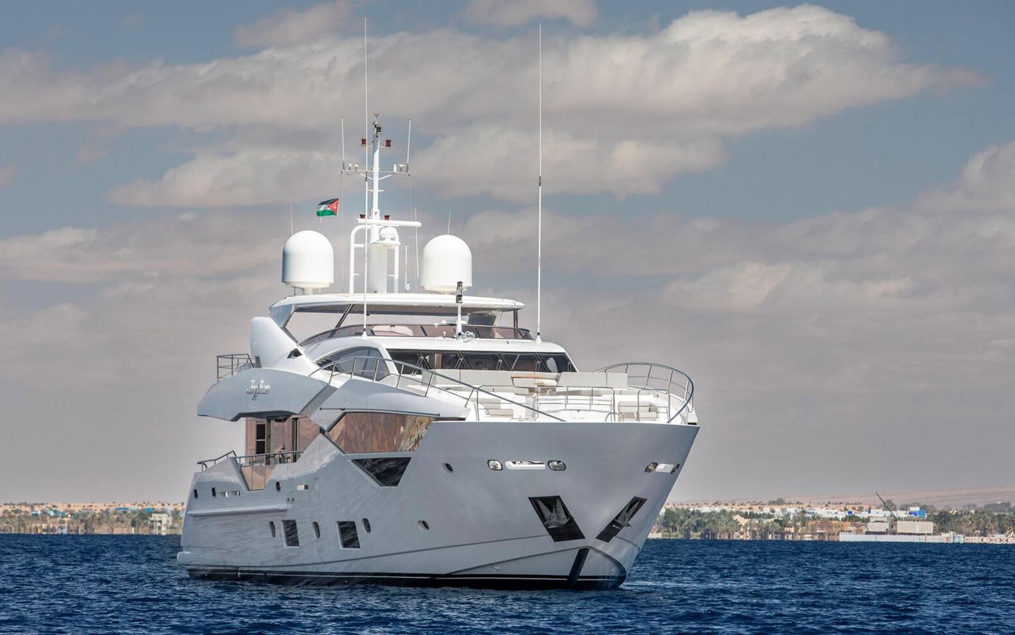 a large white boat in the water aboard 2018 SUNSEEKER 116 Yacht for Sale