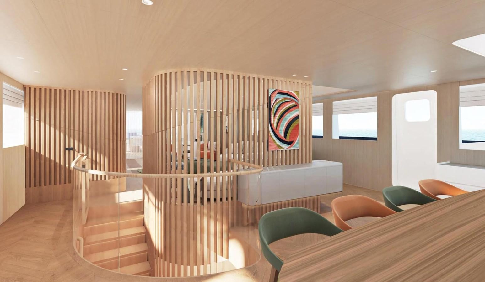 a room with a slide aboard LEGATO Yacht for Sale