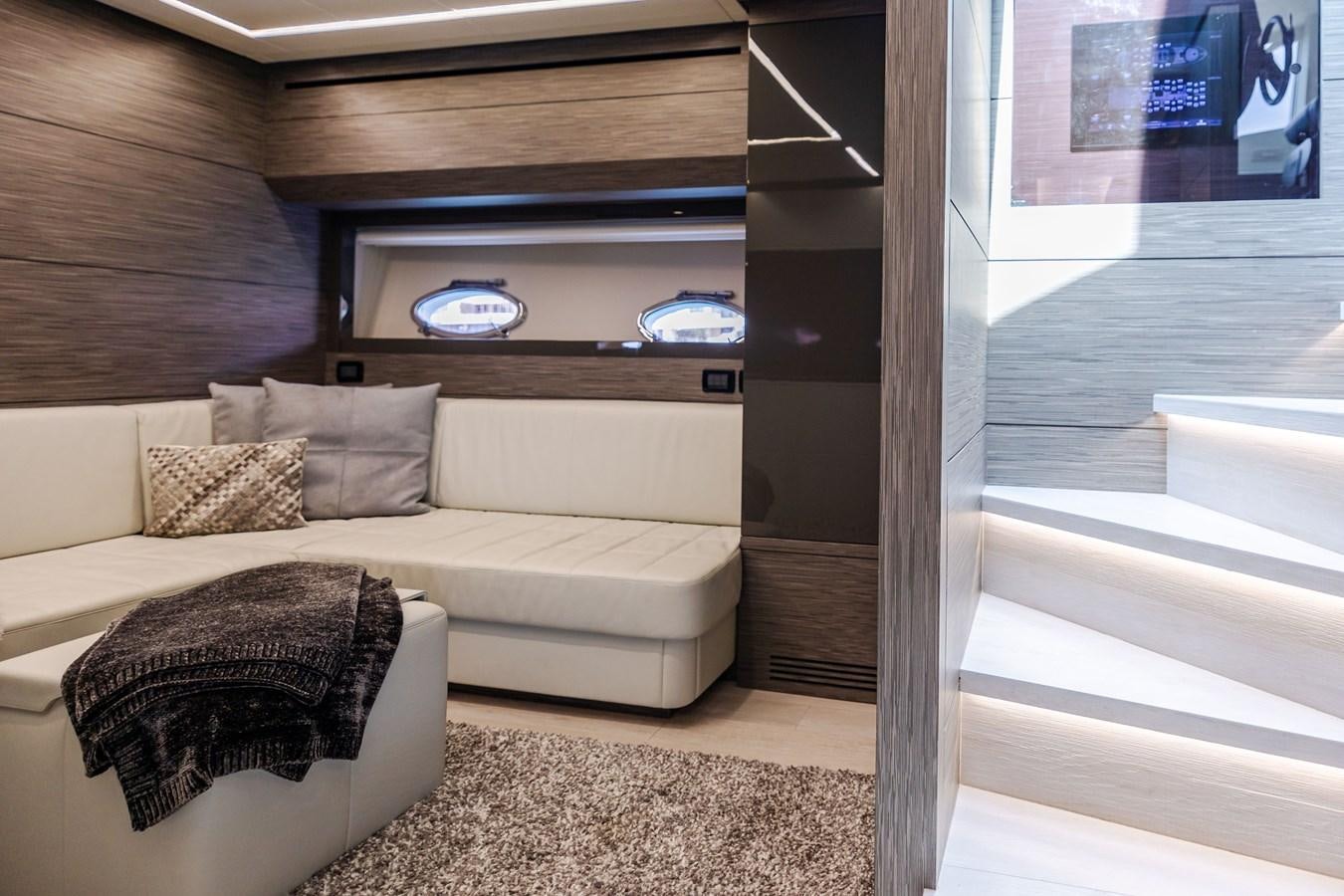 a couch in a room aboard DOUBLE OR NOTHING Yacht for Sale
