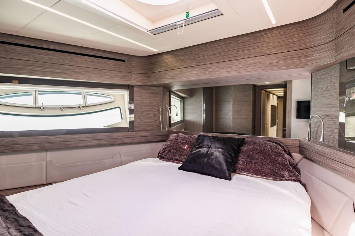 a bed in a room aboard DOUBLE OR NOTHING Yacht for Sale