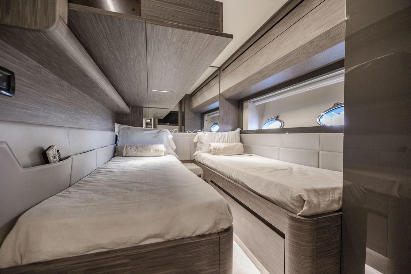 a room with two beds aboard DOUBLE OR NOTHING Yacht for Sale