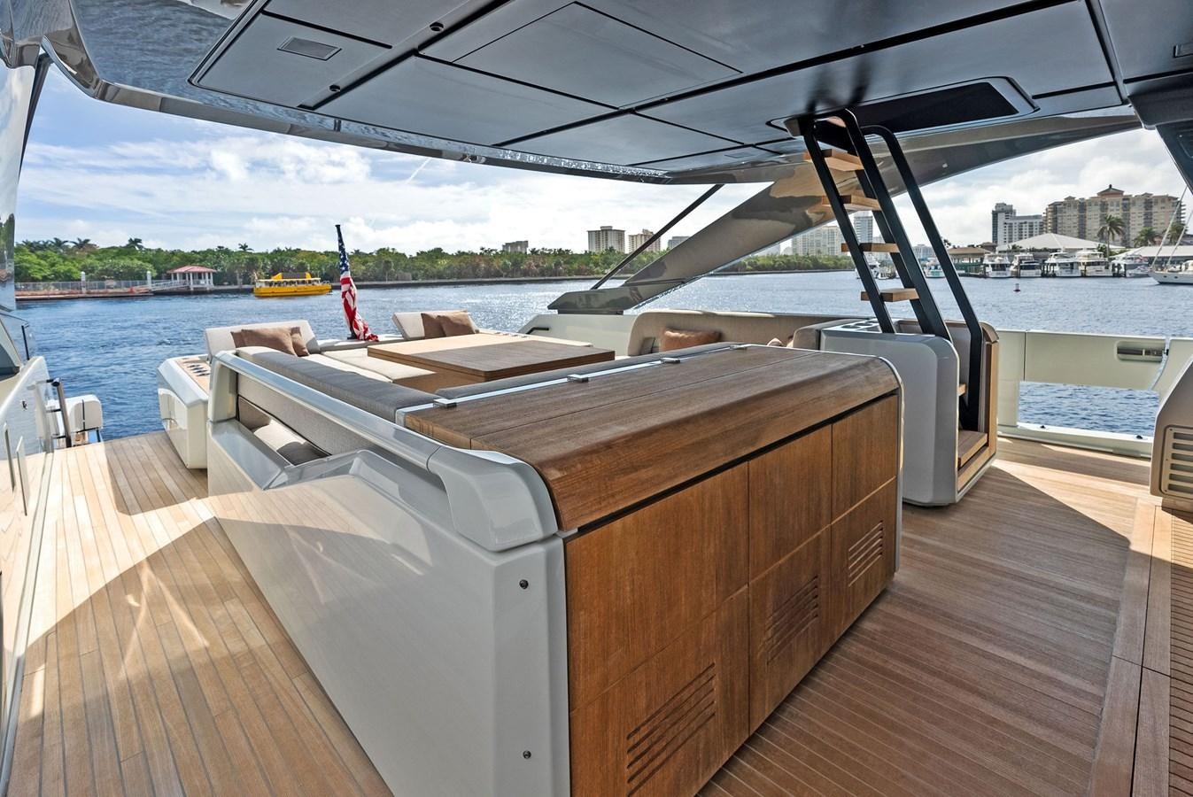 a wood box on a deck aboard SNACK MONEY Yacht for Sale
