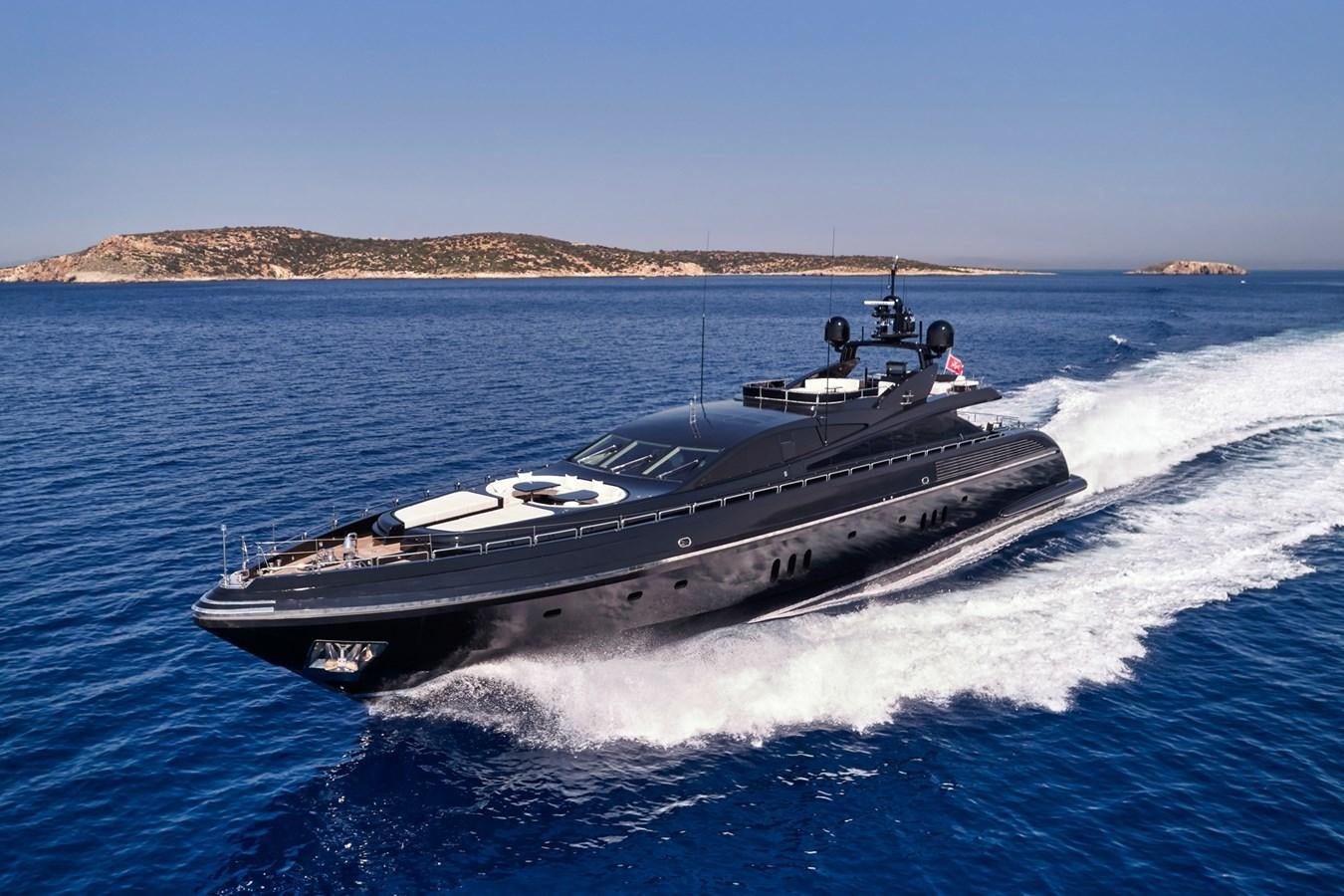 a military ship on the water aboard ABILITY Yacht for Sale