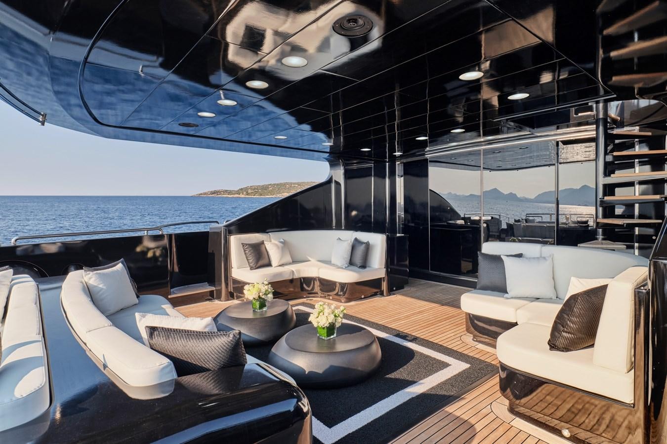 a room with a large balcony aboard ABILITY Yacht for Sale