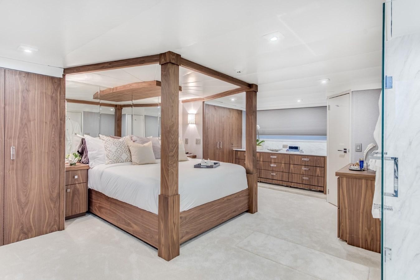 a bed in a room aboard ASCENTE Yacht for Sale