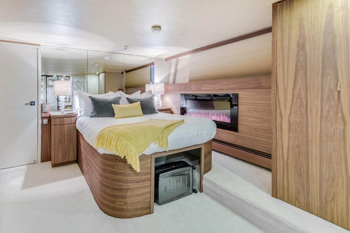 a bed in a room aboard ASCENTE Yacht for Sale