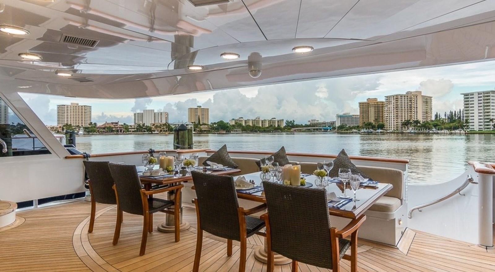 a table set for a meal aboard TRUE LOVE Yacht for Sale