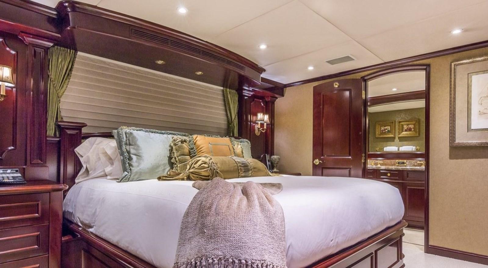 a bed in a room aboard TRUE LOVE Yacht for Sale