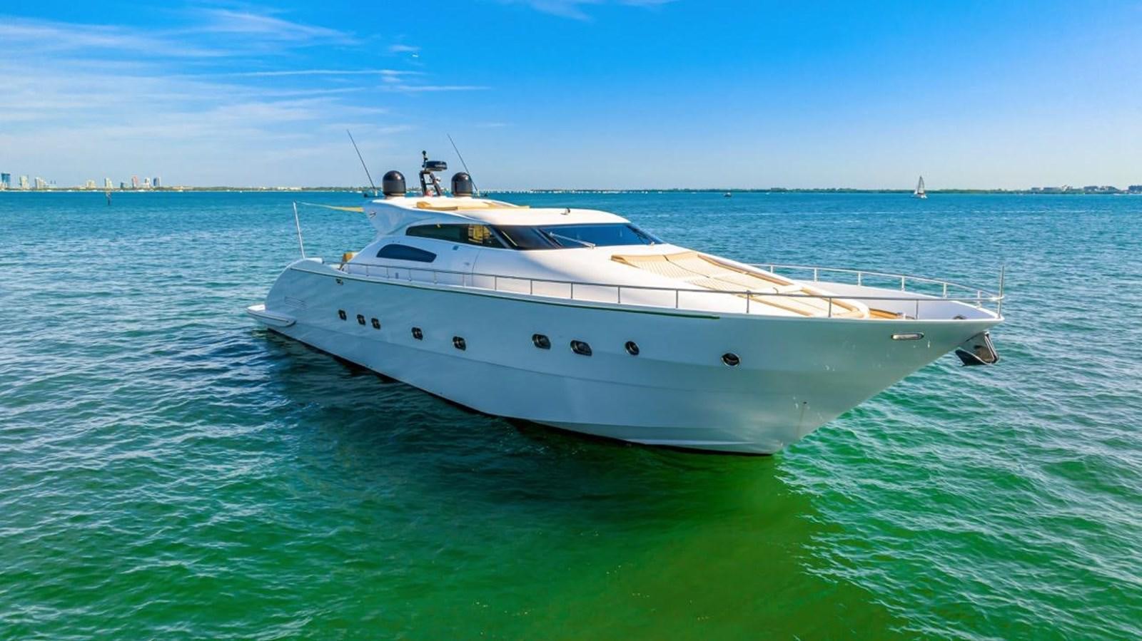a white yacht in the water aboard DREAM ON Yacht for Sale