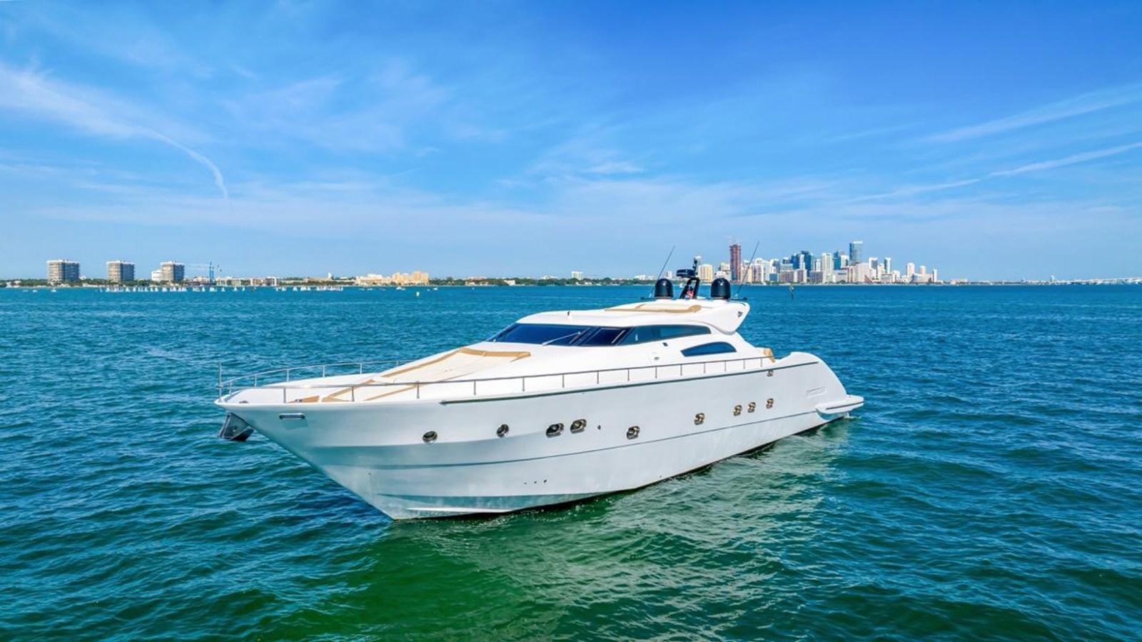 a white yacht in the water aboard DREAM ON Yacht for Sale