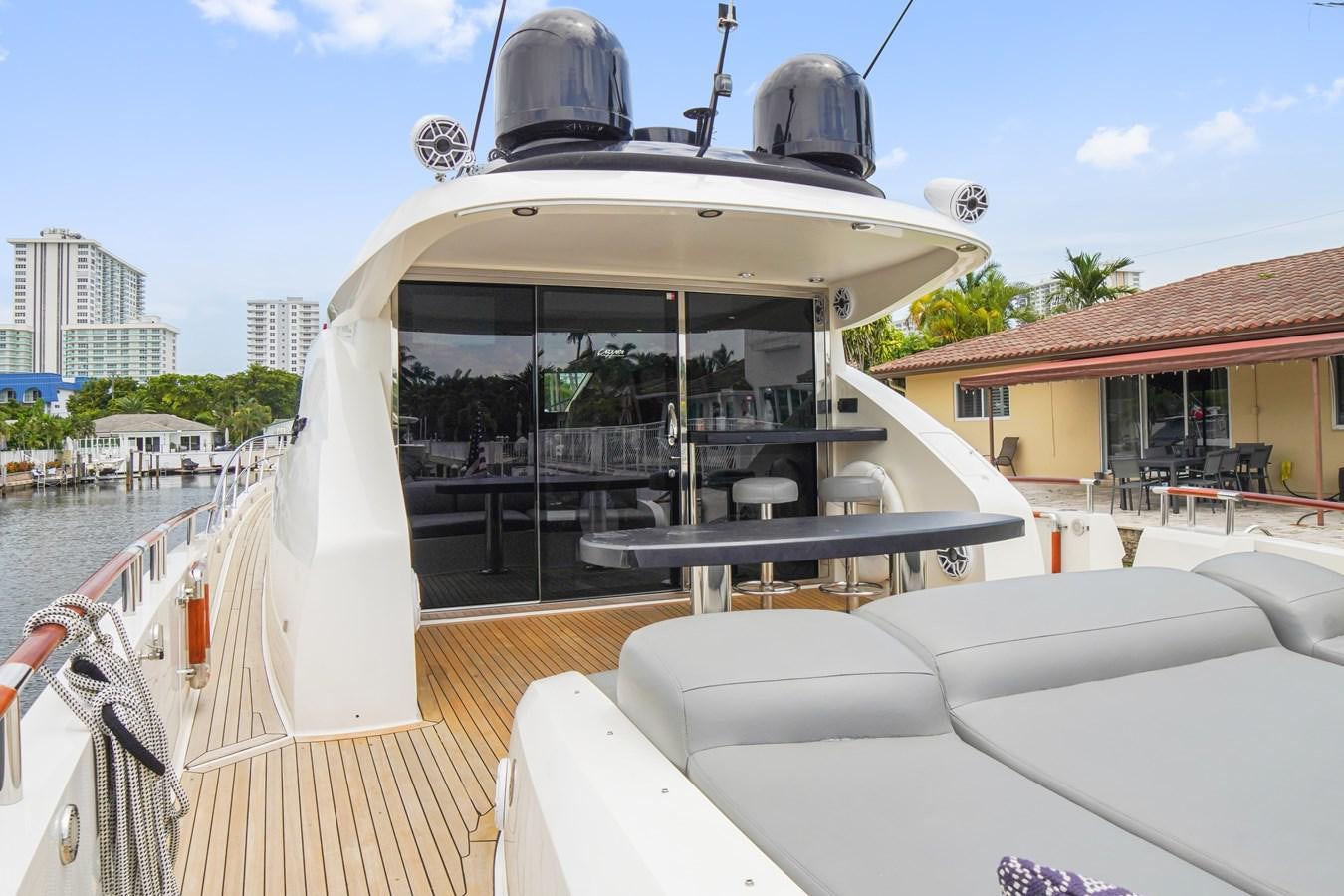 a boat on the water aboard LAZZARA 68' Yacht for Sale