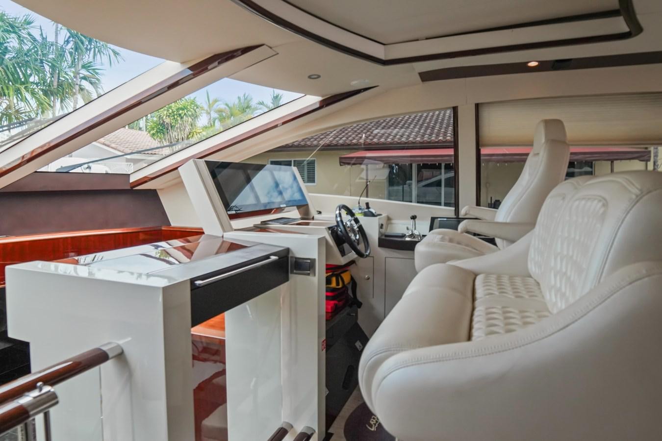 a car with a laptop on the roof aboard LAZZARA 68' Yacht for Sale