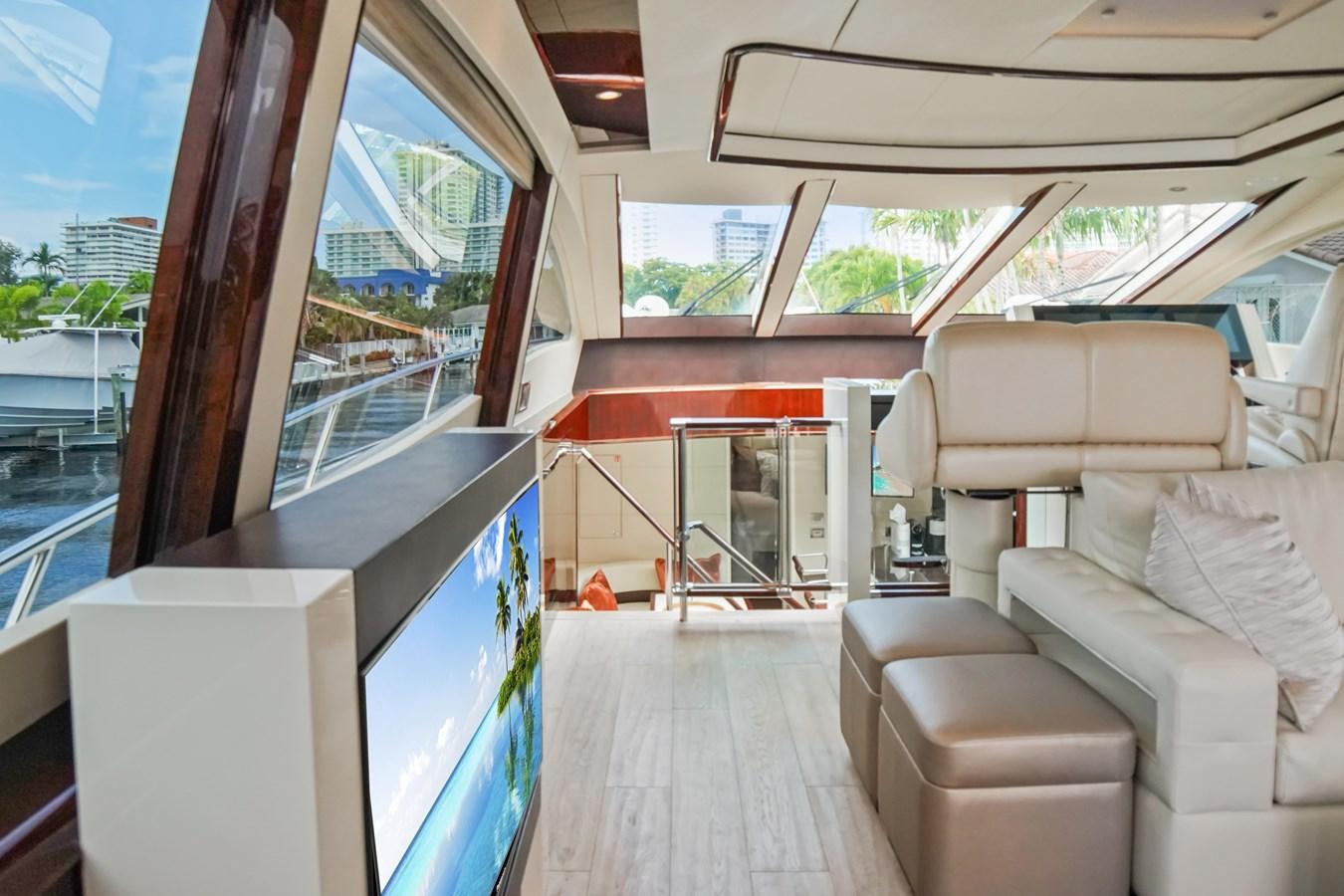 inside of a boat aboard LAZZARA 68' Yacht for Sale