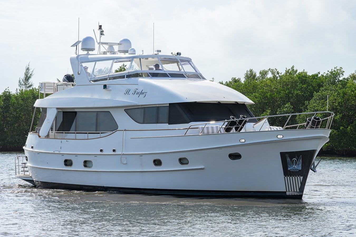 a white boat on the water aboard ST. TROPEZ Yacht for Sale