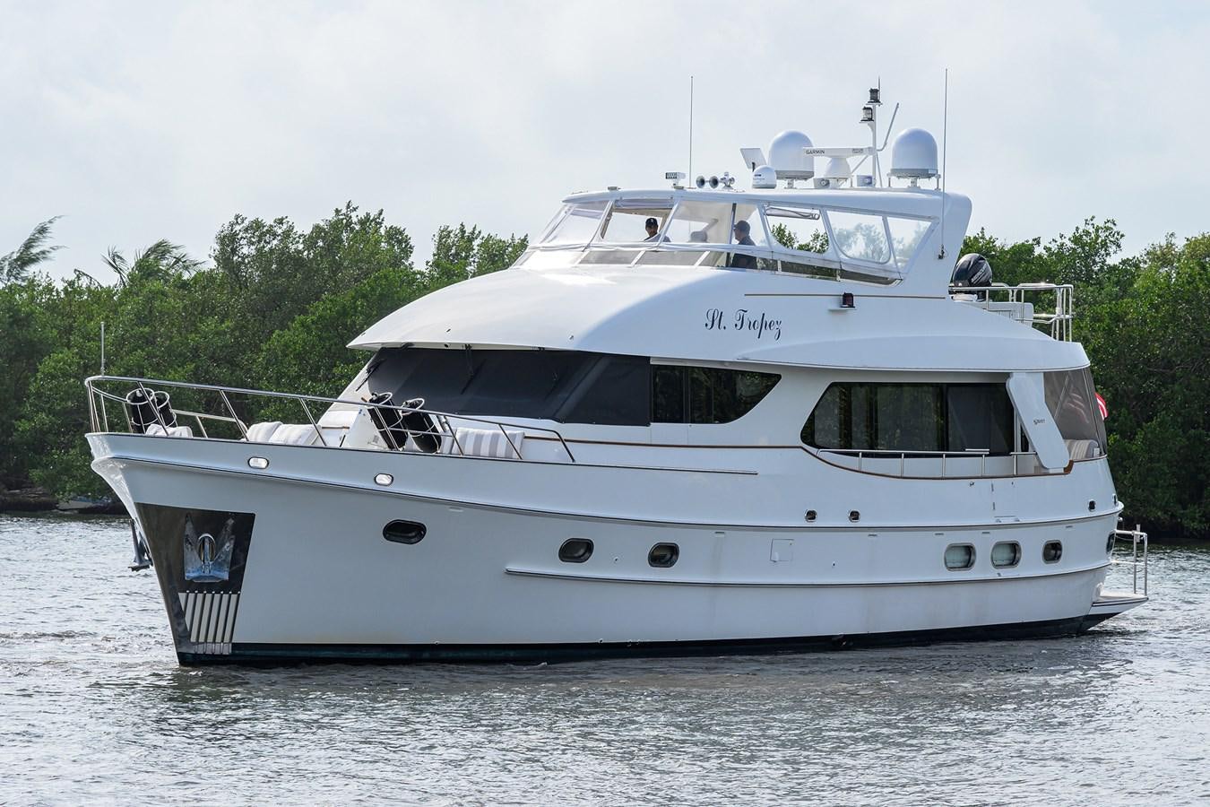 a white boat on the water aboard ST. TROPEZ Yacht for Sale