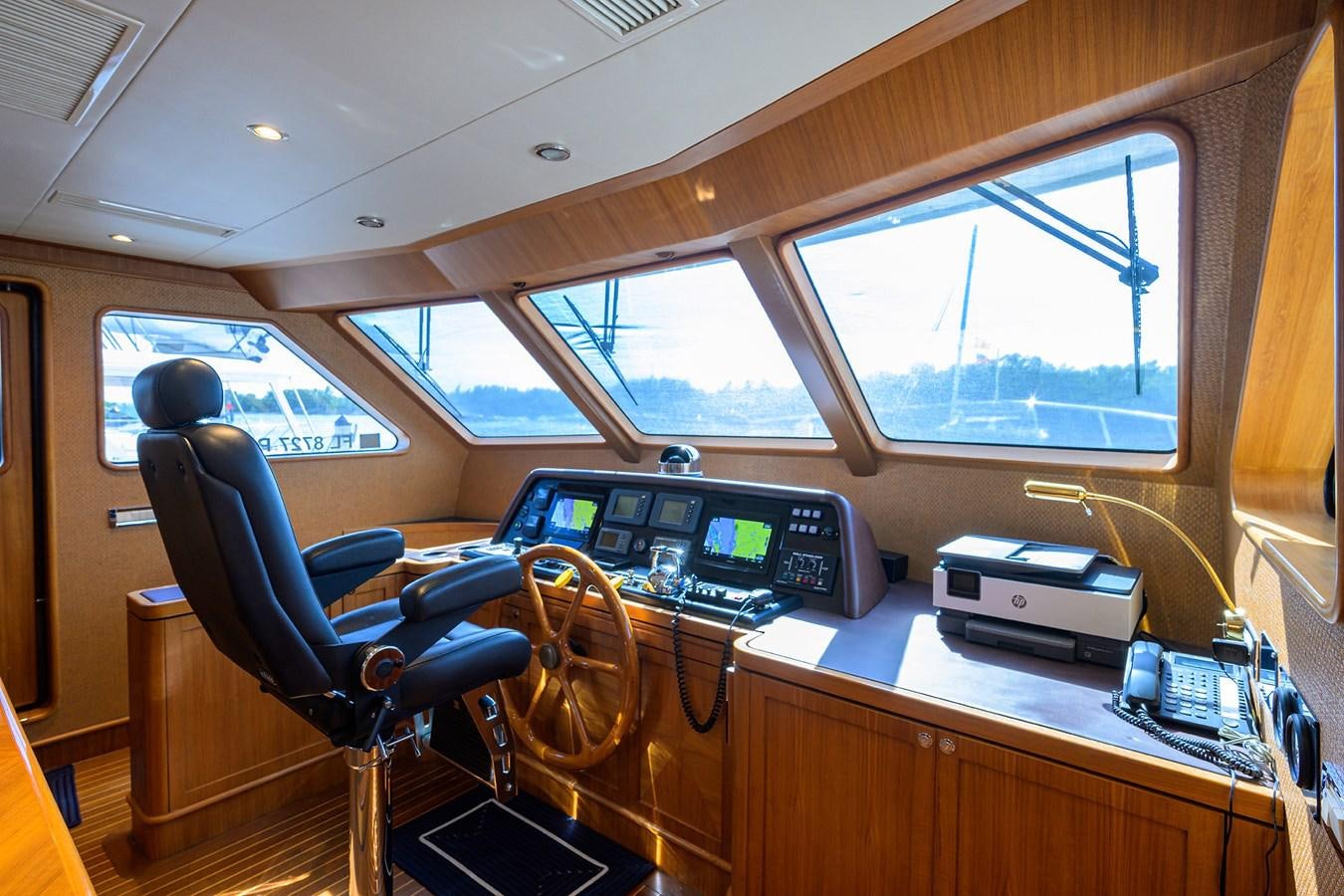 a vehicle with a desk and a computer on it aboard ST. TROPEZ Yacht for Sale