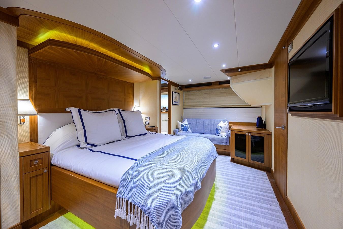 a room with two beds aboard ST. TROPEZ Yacht for Sale