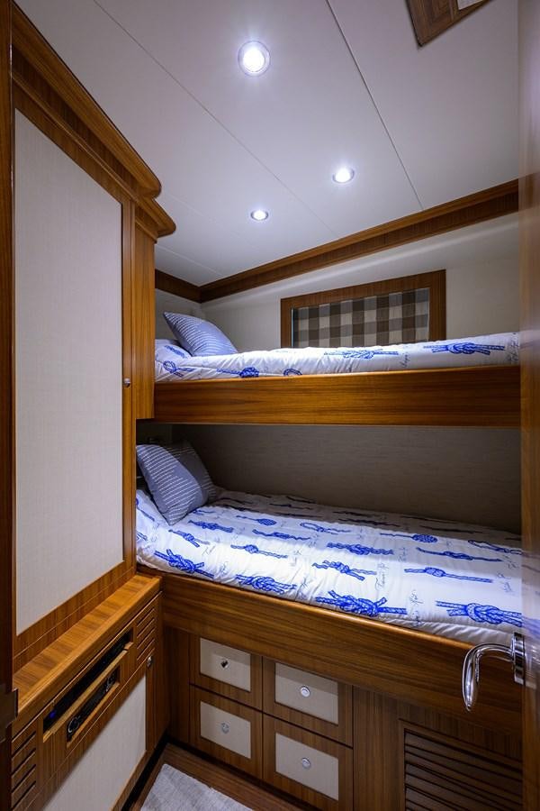 a room with bunk beds aboard ST. TROPEZ Yacht for Sale