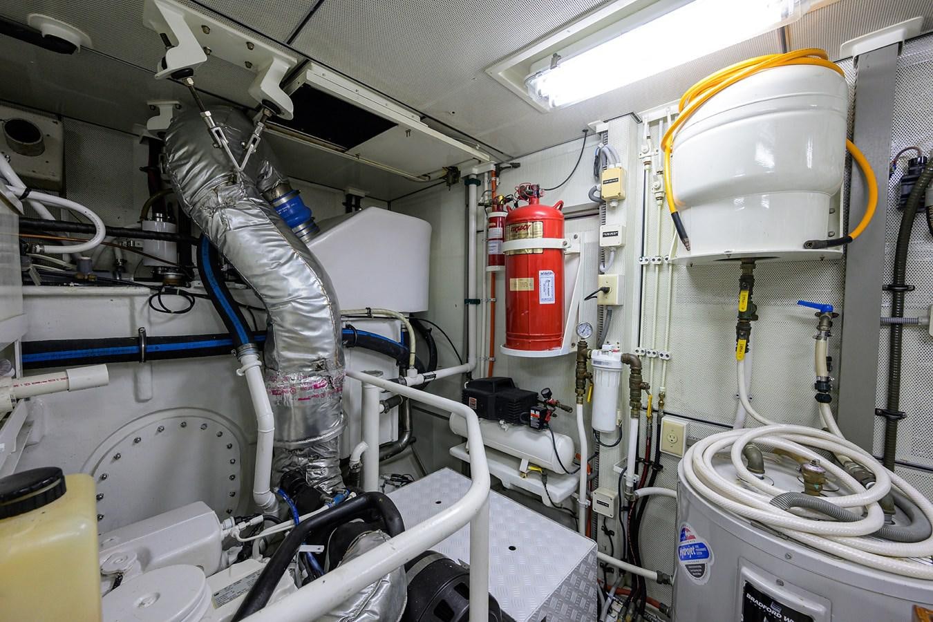 a room with white pipes aboard ST. TROPEZ Yacht for Sale