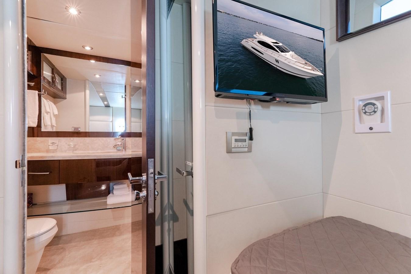 a bathroom with a sink and a mirror aboard SALACIA Yacht for Sale