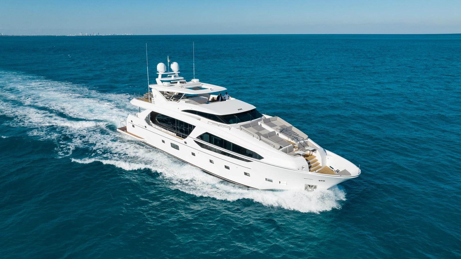 a white boat in the water aboard ADAGIO Yacht for Sale