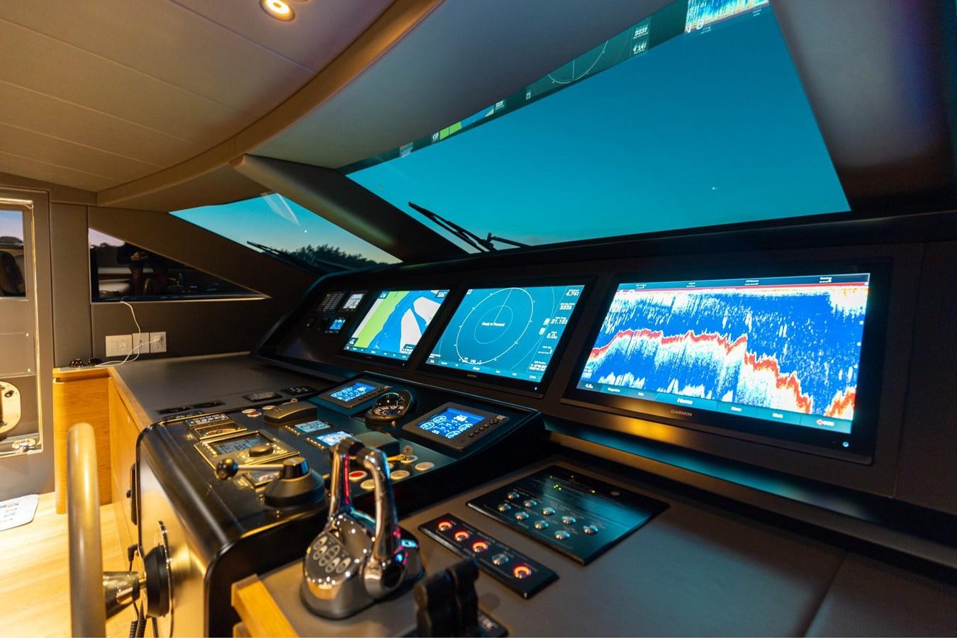 a room with many screens aboard ADAGIO Yacht for Sale