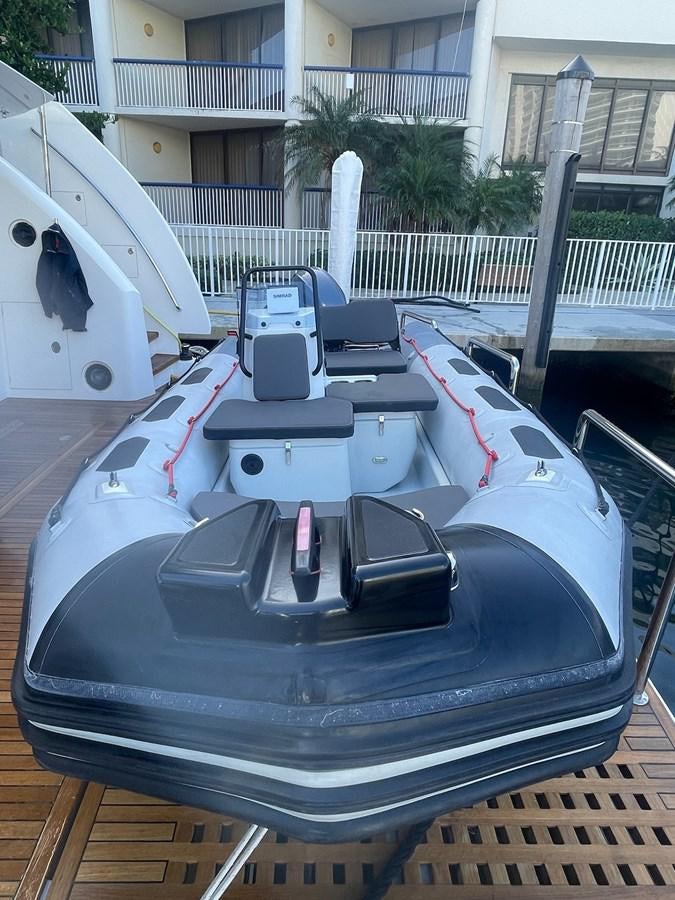 a black and white car aboard ADAGIO Yacht for Sale