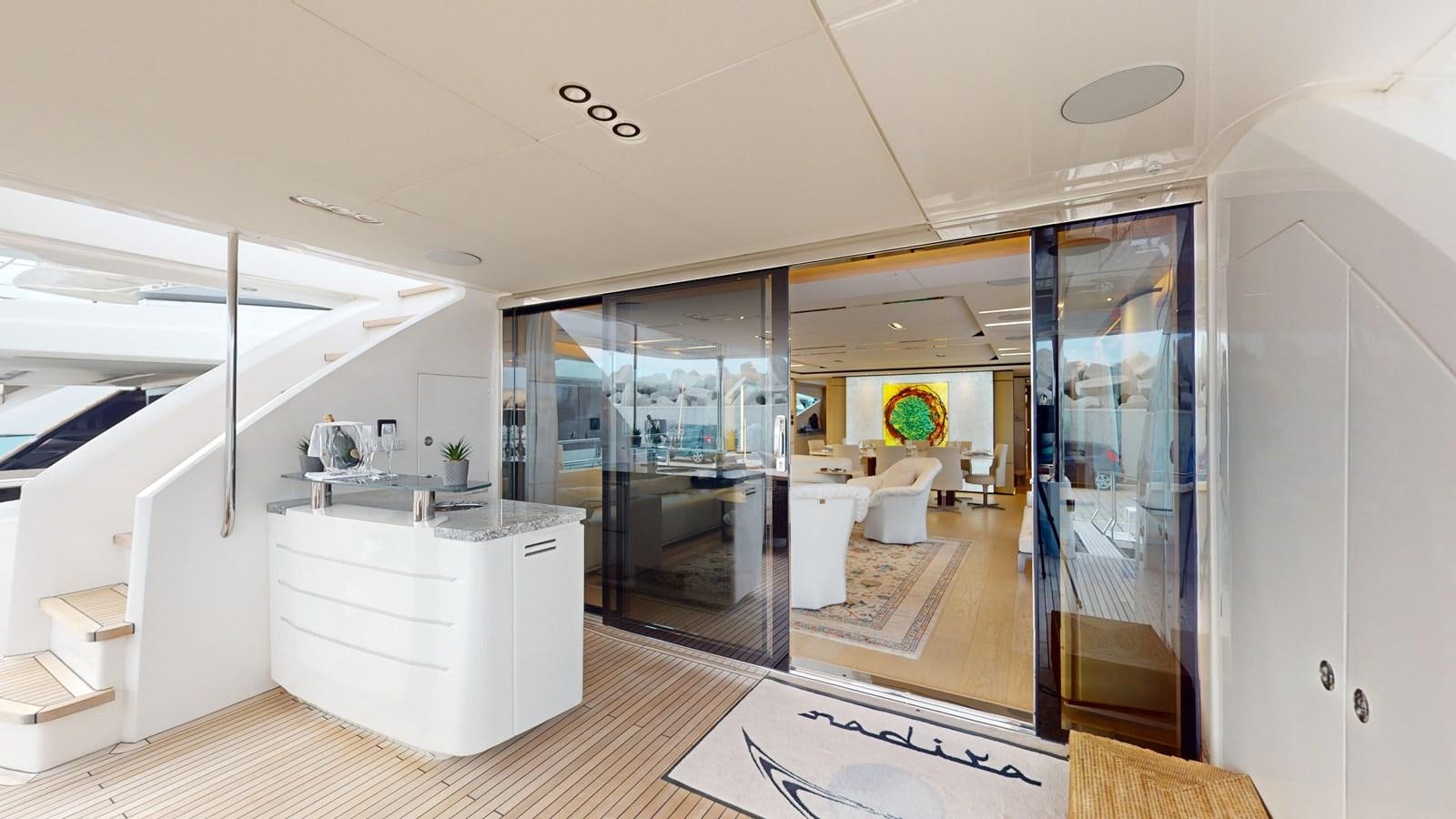 a modern looking kitchen aboard NADIRA Yacht for Sale