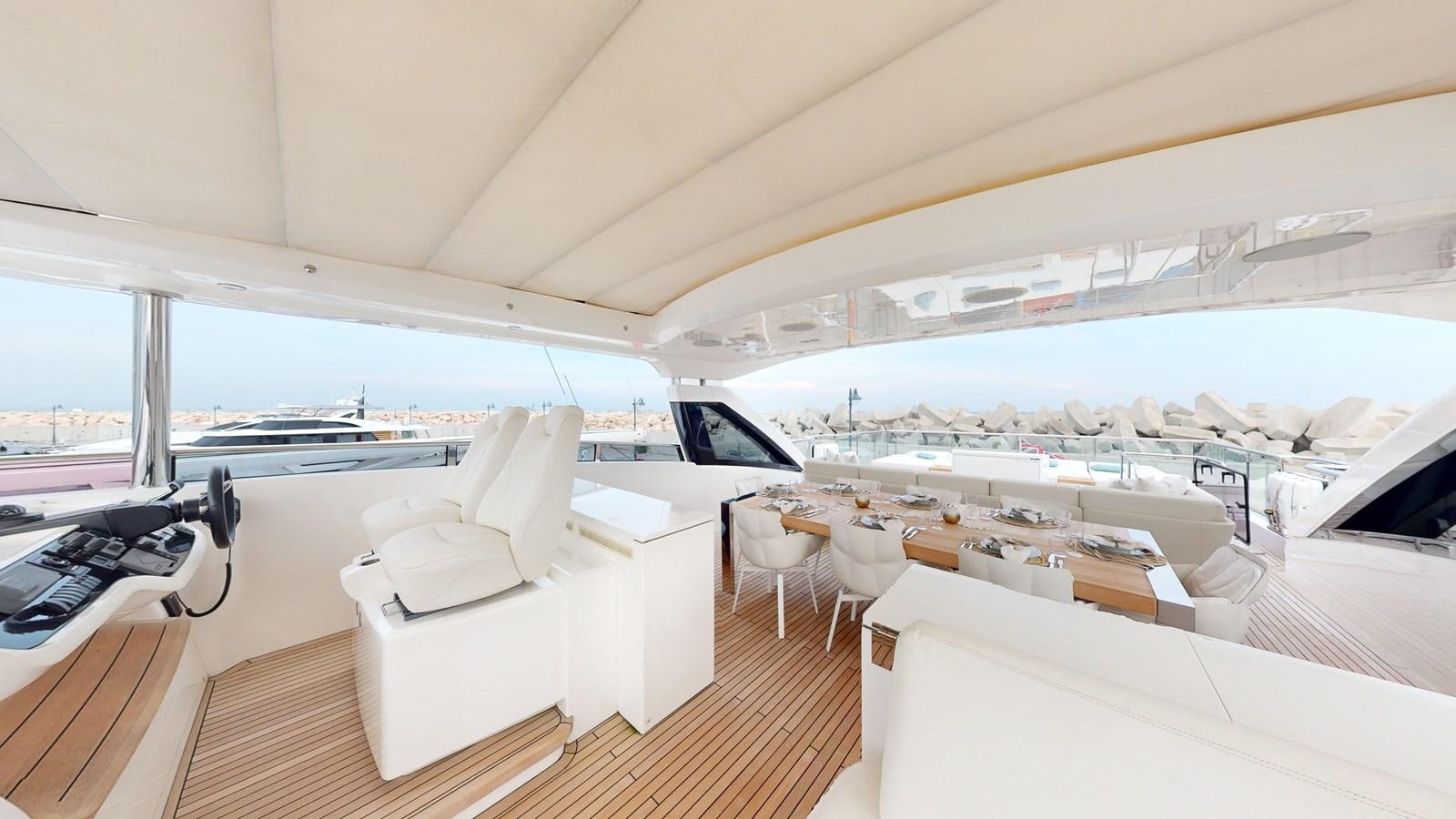 a room with a large white boat aboard NADIRA Yacht for Sale