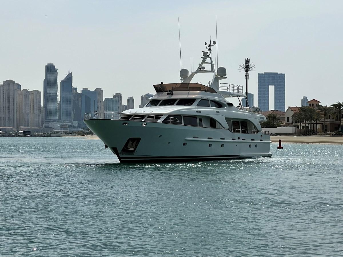 a boat on the water aboard BENETTI 100 Yacht for Sale
