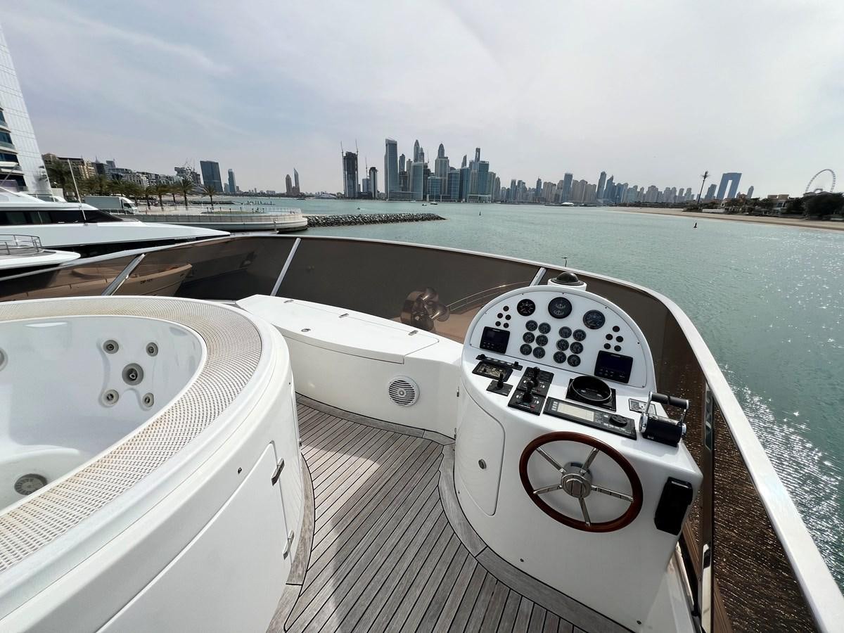a view of a city from a deck of a boat aboard BENETTI 100 Yacht for Sale