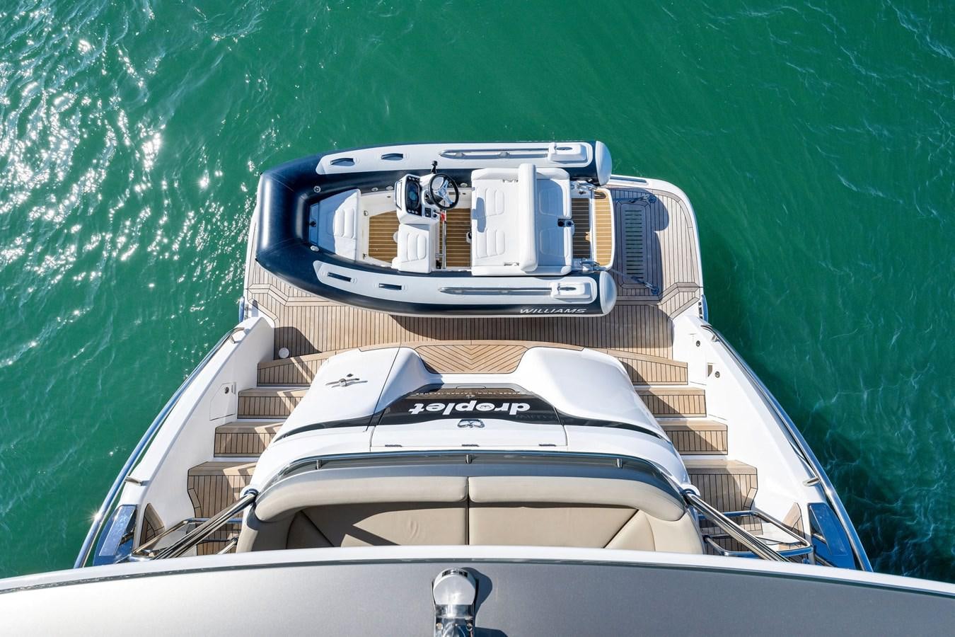 a boat with a large engine aboard ELIZABETH Yacht for Sale