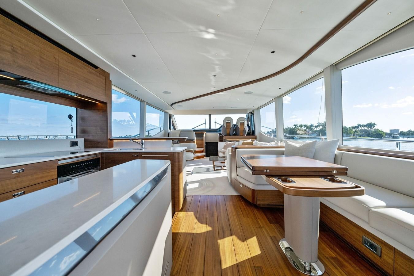 a room with a table and chairs aboard ELIZABETH Yacht for Sale