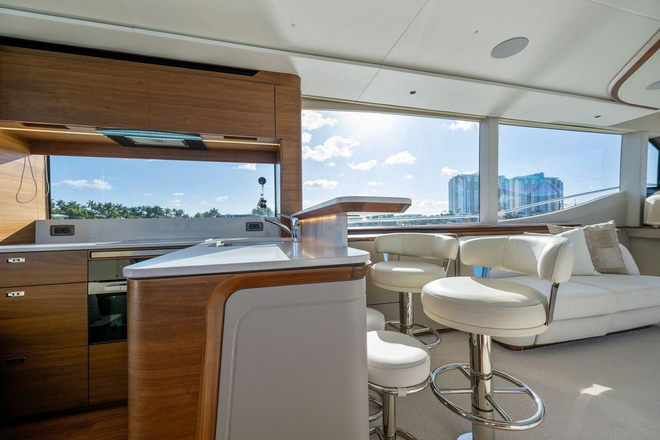 a room with a desk and chairs aboard ELIZABETH Yacht for Sale