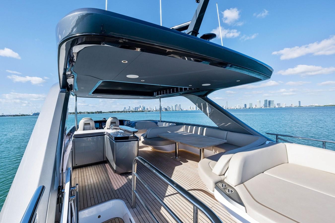 a boat with a view of the city in the background aboard ELIZABETH Yacht for Sale