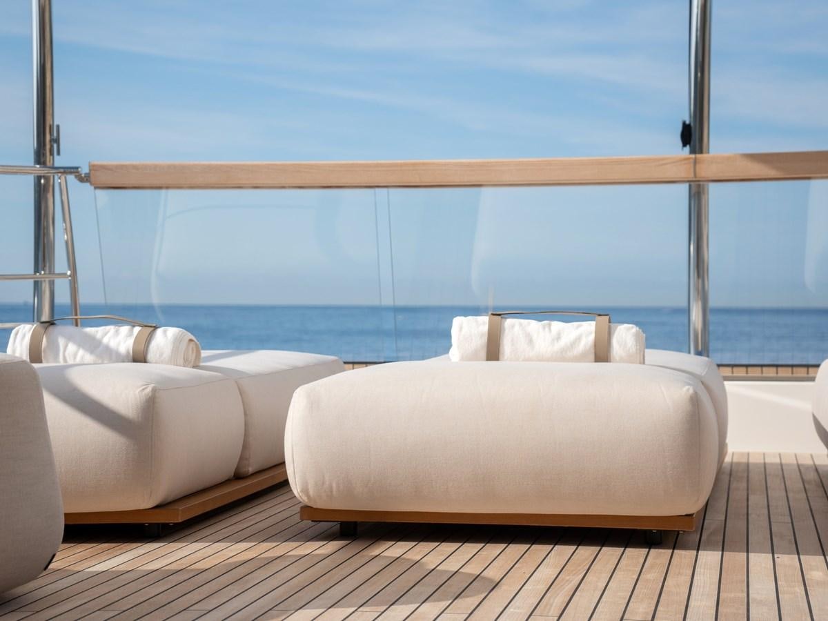 a room with a large window aboard MOCEAN II Yacht for Sale