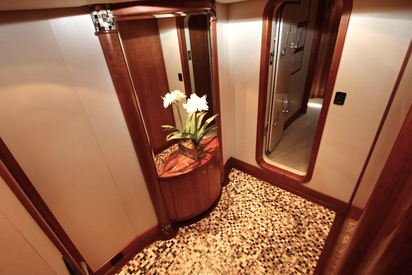 a flower pot on a counter aboard IMPETUS Yacht for Sale